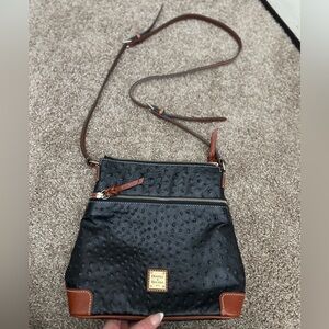 Dooney & Bourke Black Ostrich Crossbody Bag